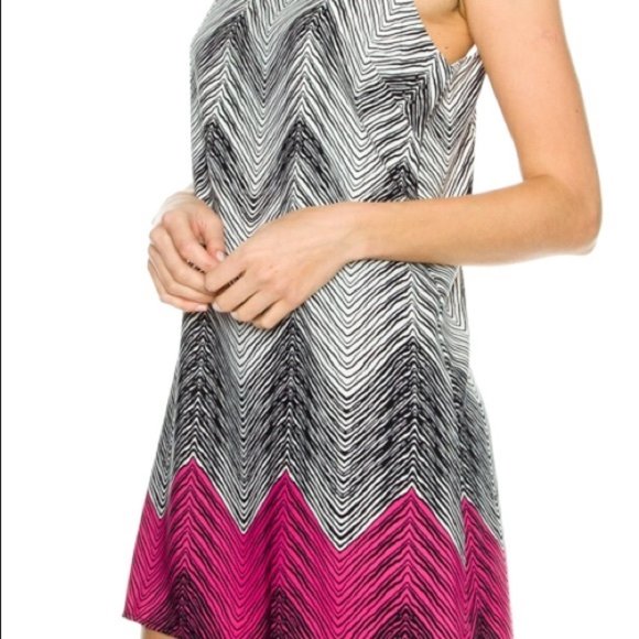 Dresses & Skirts - Chevron Print Color Block Cami Tunic Dress